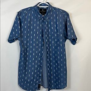ShoutHouse Blue Short Sleeve Button Down  Size S